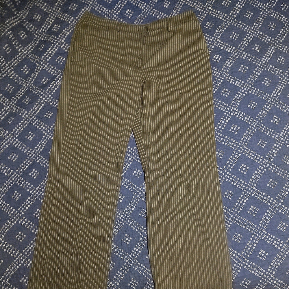 Black with white pin stripes cuffed pants